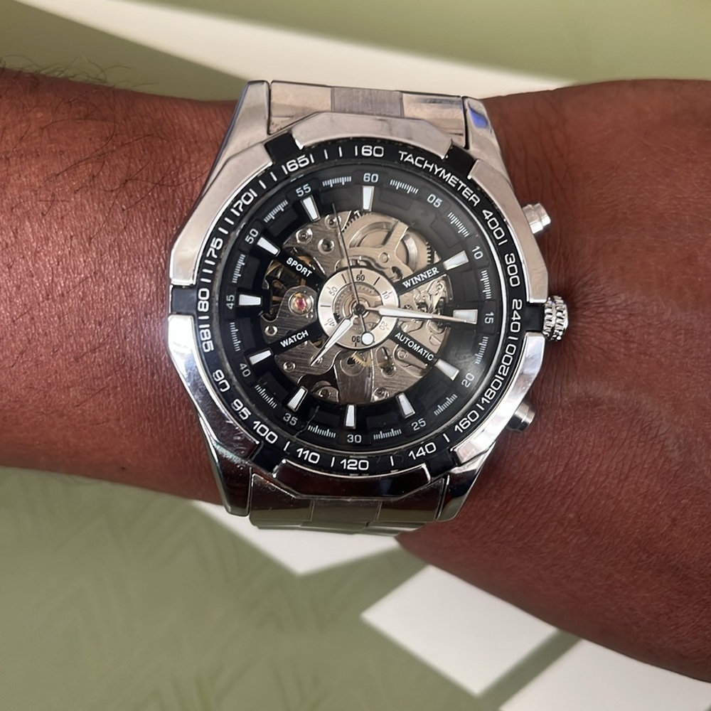 Silver Skeleton Dial Watch - Picture 6 of 6